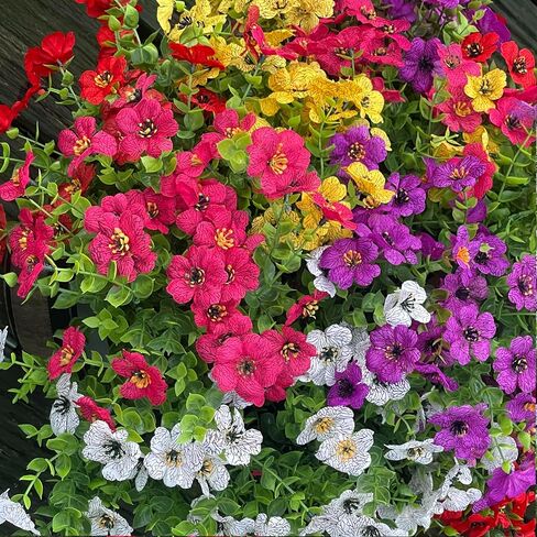 20 Bundles Fall Flowers Artificial for Decoration UV Resistant No Fade Faux Fake Mums Plants Flowers for Fall Outdoor Decor Front Porch Decor Thanksgiving, Halloween Decor - Orange in Saudi Arabia