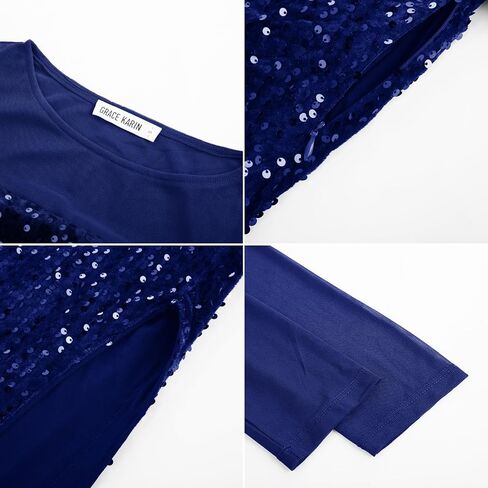 GRACE KARIN Women's Sequin Sparkly Glitter Dress Long Sleeve Velvet Cocktail Formal Dresses in Saudi Arabia