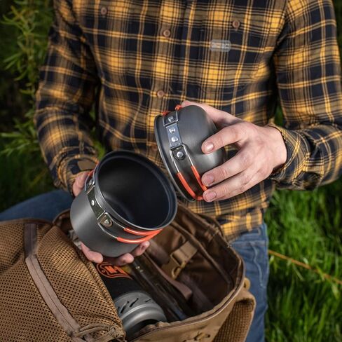 طقم أطباق للتخييم من إم تاك، قطعتين - مقلاة ووعاء مع مبادل حراري - مجموعة أدوات طهي مدمجة للاستخدام الخارجي لحقائب الظهر والسفر والتنزه والتنزه in Kuwait