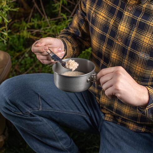 طقم أطباق للتخييم من إم تاك، قطعتين - مقلاة ووعاء مع مبادل حراري - مجموعة أدوات طهي مدمجة للاستخدام الخارجي لحقائب الظهر والسفر والتنزه والتنزه in Kuwait