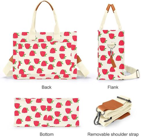 Ayieyill Canvas Tote Bag for Women with Pockets Crossbody Bag Tote Shoulder Handbags Casual Work Bags Everything Tote Bag in Saudi Arabia