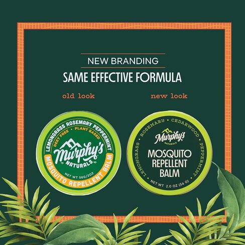 Murphy's Naturals Mosquito Repellent Balm, Plant-Based, 0.5 oz (Pack of 3) | Formulated with cedarwood, lemongrass & rosemary oils; DEET-free*, repels mosquitoes up to 2 hrs & ticks 1 hr; travel-size in Kuwait