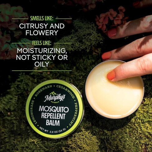 Murphy's Naturals Mosquito Repellent Balm, Plant-Based, 0.5 oz (Pack of 3) | Formulated with cedarwood, lemongrass & rosemary oils; DEET-free*, repels mosquitoes up to 2 hrs & ticks 1 hr; travel-size in Kuwait