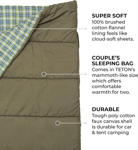 TETON Sports Evergreen, -10, 35, 20, 0 Degree Sleeping Bag for Adults. Choose a Sleeping Bag for Any Weather. Warm Sleeping Bag for Camping, Hunting, and Base Camp in Saudi Arabia