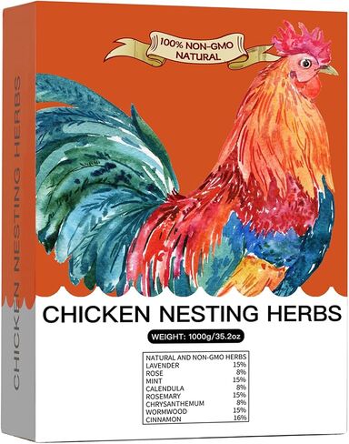 35 Oz Chicken Nesting Herbs Flowers 2.2lb Premixed 8 Dried Herbs Natural Nesting Box Herbs for Chicken Coop Freshness Promote Egg Laying Help Coop Smell Box Packaging in Kuwait