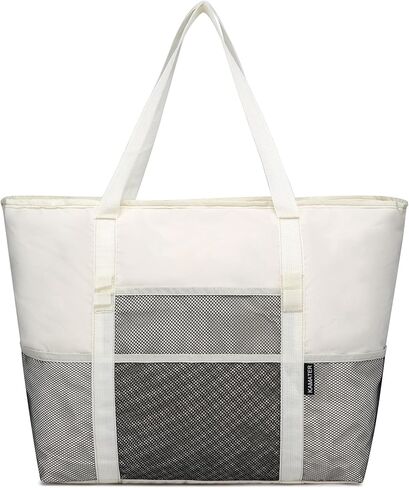 Beach Bag with Zipper - large Waterproof Pool Bag with Mesh and Pockets Beach Tote Bag Sandproof,Swim for Women in Kuwait