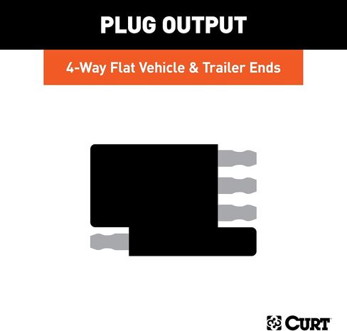 CURT 58404 4-Way Flat Vehicle-Side Trailer Wiring Adapter for 1-1/4-Inch License Plate Light Hole, Black in Saudi Arabia