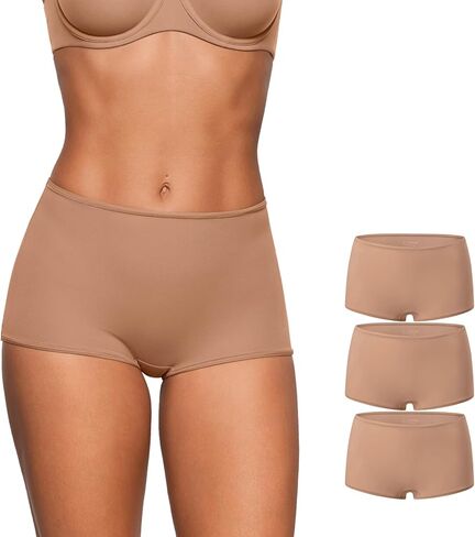 Women's Inbarely Plus Boyshorts Underwear - Soft Full Coverage Boxer Shorts Briefs Ladies Panties 3 Pack in Kuwait