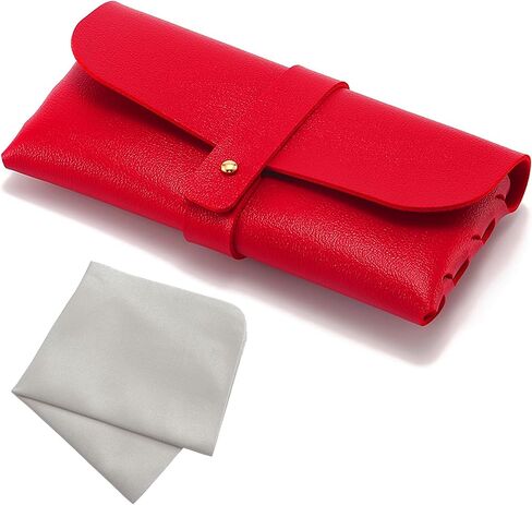 Soft Leather Eyeglass Case PVC Nail Buckle Glasses Bag Sunglasses Case Glasses Pouch in Saudi Arabia