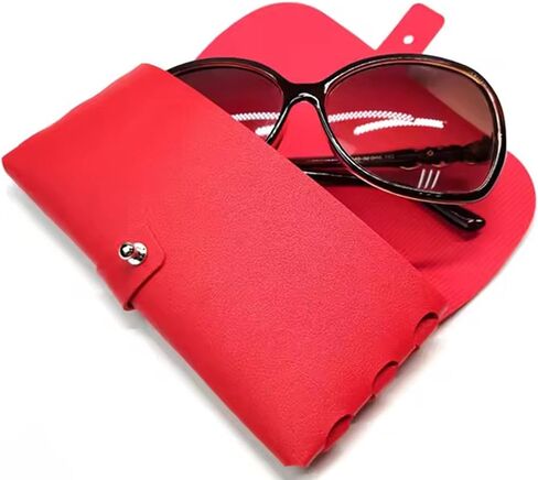 Soft Leather Eyeglass Case PVC Nail Buckle Glasses Bag Sunglasses Case Glasses Pouch in Saudi Arabia