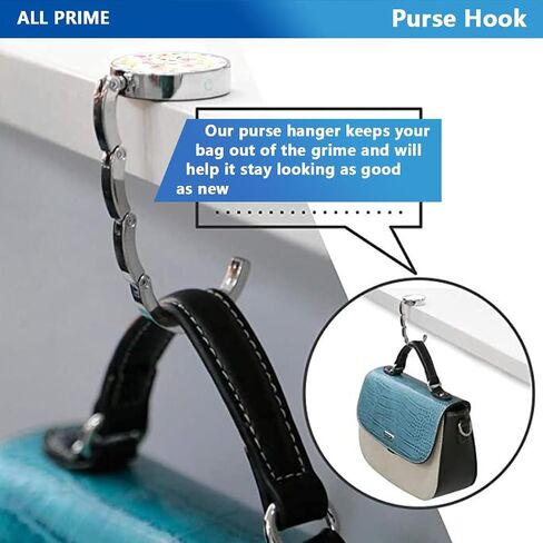 Custom Purse Hook for Table Customized Handbag Hangers with Image/Logo/Text Personalized Handbag Storage Folding Decor Table Bag Hanger Holder Hook Gift for Women Mother Girlfriend, Flower in Saudi Arabia