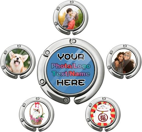Custom Purse Hook for Table Customized Handbag Hangers with Image/Logo/Text Personalized Handbag Storage Folding Decor Table Bag Hanger Holder Hook Gift for Women Mother Girlfriend, Flower in Saudi Arabia