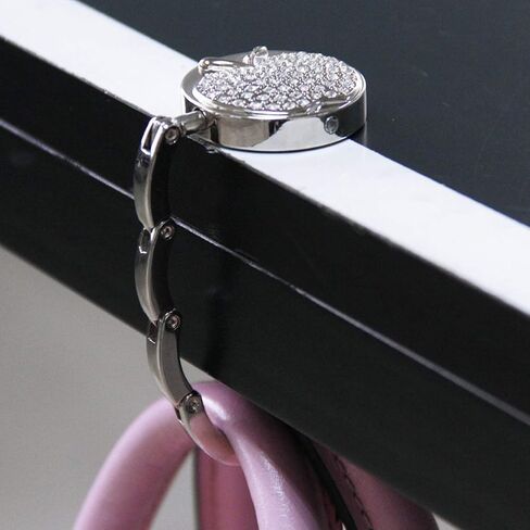 شماعة حقيبة قابلة للطي من كليسبيد، رف ملابس قابل للطي، شماعة محفظة، حامل المحفظة، خطاف المحفظة، خطاف المحفظة، حامل حقيبة من حجر الراين، حامل حقيبة اليد، خطافات مكتب لحقائب المحفظة، حقيبة يد نسائية in Kuwait