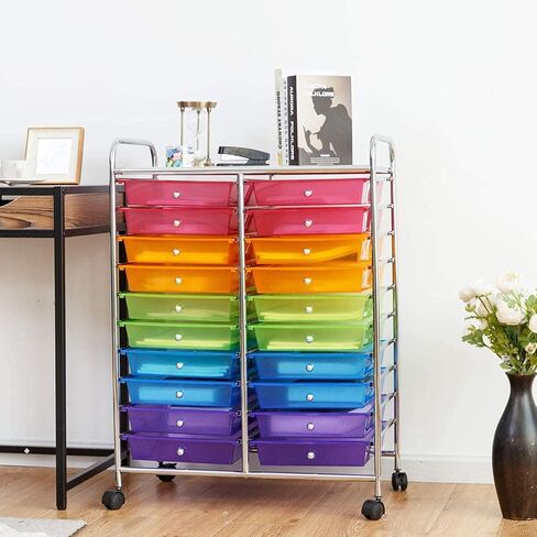 عربة تخزين دوارة من FUTADA ذات 20 درجًا مع عجلات قابلة للقفل للمدرسة والمكتب والمنزل in Kuwait