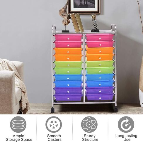 عربة تخزين دوارة من FUTADA ذات 20 درجًا مع عجلات قابلة للقفل للمدرسة والمكتب والمنزل in Kuwait