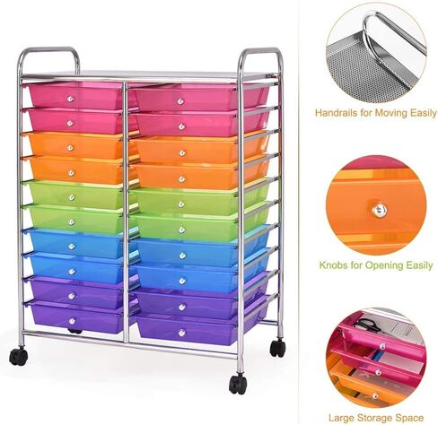 عربة تخزين دوارة من FUTADA ذات 20 درجًا مع عجلات قابلة للقفل للمدرسة والمكتب والمنزل in Kuwait