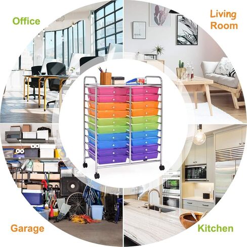 عربة تخزين دوارة من FUTADA ذات 20 درجًا مع عجلات قابلة للقفل للمدرسة والمكتب والمنزل in Kuwait