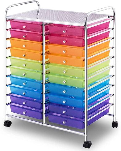 عربة تخزين دوارة من FUTADA ذات 20 درجًا مع عجلات قابلة للقفل للمدرسة والمكتب والمنزل in Kuwait