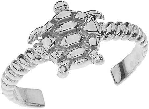 Fine Sea Turtle Rope Toe Ring in Solid Sterling Silver in Saudi Arabia