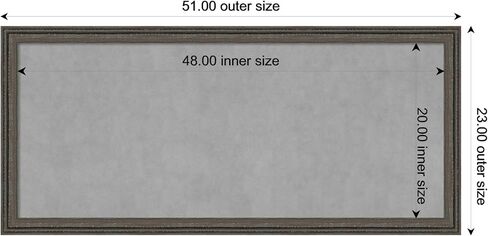 Amanti Art Framed Magnetic Board (51 x 23) Upcycled Brown Grey Magnet Board, Oversize Magnetic Bulletin Board for Office Decor, Mudroom, Kitchen or Organization Drop Zone from WI, USA in Saudi Arabia