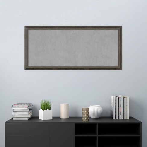 Amanti Art Framed Magnetic Board (51 x 23) Upcycled Brown Grey Magnet Board, Oversize Magnetic Bulletin Board for Office Decor, Mudroom, Kitchen or Organization Drop Zone from WI, USA in Saudi Arabia