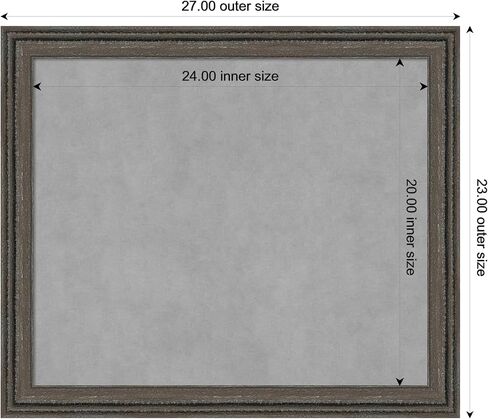 Amanti Art Framed Magnetic Board (27 x 23) Upcycled Brown Grey Magnet Board, Medium Magnetic Bulletin Board for Office Decor, Mudroom, Kitchen or Organization Drop Zone from WI, USA in Saudi Arabia