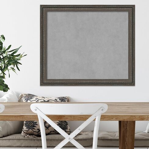 Amanti Art Framed Magnetic Board (27 x 23) Upcycled Brown Grey Magnet Board, Medium Magnetic Bulletin Board for Office Decor, Mudroom, Kitchen or Organization Drop Zone from WI, USA in Saudi Arabia