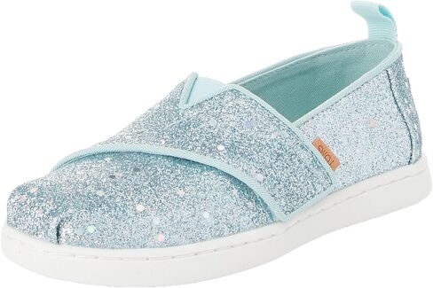 TOMS Girl's Espadrille Loafer Flat, Light Mint Cosmic Glitter, 7 us Little Kid in Kuwait