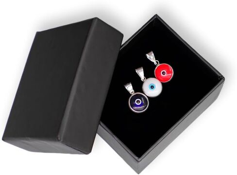 Made for Luck Authentic 925 Sterling Silver 10 MM Round Glass Evil Eye Charm Turkish Protection Pendant DIY in Saudi Arabia