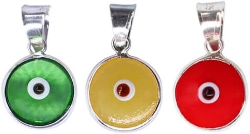 Made for Luck Authentic 925 Sterling Silver 10 MM Round Glass Evil Eye Charm Turkish Protection Pendant DIY in Saudi Arabia