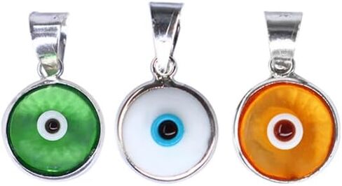 Made for Luck Authentic 925 Sterling Silver 10 MM Round Glass Evil Eye Charm Turkish Protection Pendant DIY in Saudi Arabia