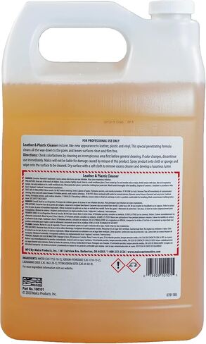Malco Leather & Plastic Cleaner – Penetrates Deep to Remove Dirt, Grime and Oily Soils/Restores Leather, Plastic and Vinyl/Leaves Surfaces Clean, Shiny and Film-Free / 1 Gallon (100101) in Saudi Arabia