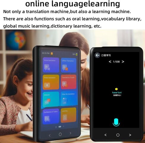 جهاز مترجم 2024، مترجم لغة في الوقت الحقيقي، ترجمة صوتية وصورية عبر الإنترنت في اتجاهين، يدعم 138 لغة، 180 ساعة، هدية للأعمال والتعلم والسفر in Kuwait
