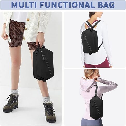 Small Gym Bag for Women Men, Small Duffle Bag Crossbody Bags for Women, Lightweight Compact Sports Bag for Gym Work Fitness Travel, 3 in 1 Workout Bag-Black in Saudi Arabia