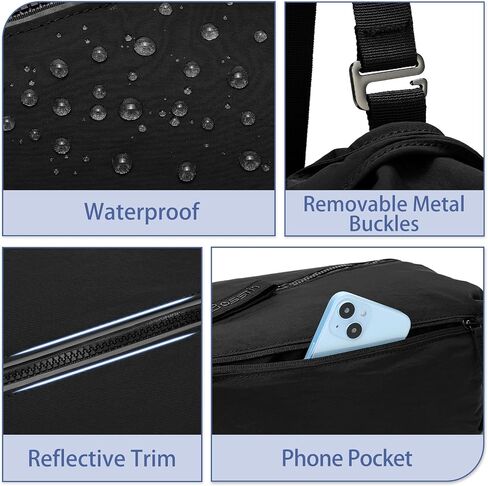 Small Gym Bag for Women Men, Small Duffle Bag Crossbody Bags for Women, Lightweight Compact Sports Bag for Gym Work Fitness Travel, 3 in 1 Workout Bag-Black in Saudi Arabia