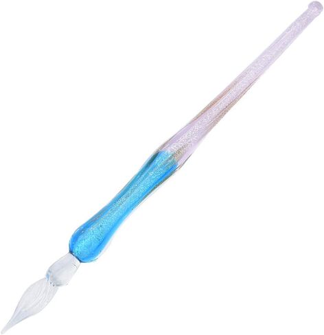 Handmade Glass Dip Pen Ink Set, Crystal Sparkling Signature Drawing Calligraphy Writing Pen with Bottle Ink and Pen Holder - Gradient Light Blue in Saudi Arabia