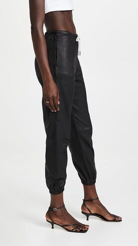 SPRWMN Women's Leather Drawstring Joggers in Saudi Arabia