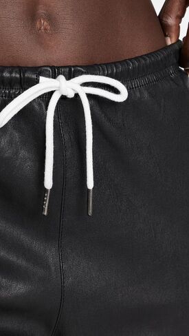 SPRWMN Women's Leather Drawstring Joggers in Saudi Arabia