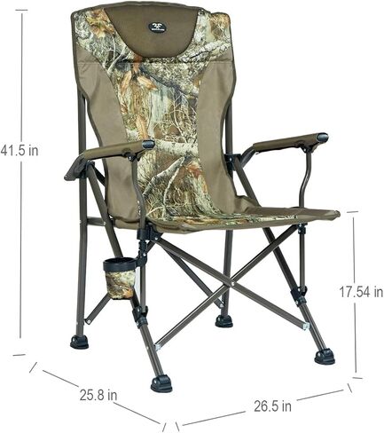 كرسي قابل للطي للاستخدام الخارجي عالي الظهر للبالغين، كرسي قابل للطي بذراع صلبة مع حقيبة تبريد عالية السعة تدعم 330 رطلاً in Kuwait