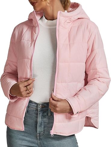 luvamia Puffer Jackets for Women Quilted Lightweight Coats Trendy Hooded Zip Up Casual Fall Puffy Jacket Coat Pockets in Saudi Arabia