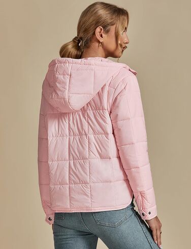 luvamia Puffer Jackets for Women Quilted Lightweight Coats Trendy Hooded Zip Up Casual Fall Puffy Jacket Coat Pockets in Saudi Arabia