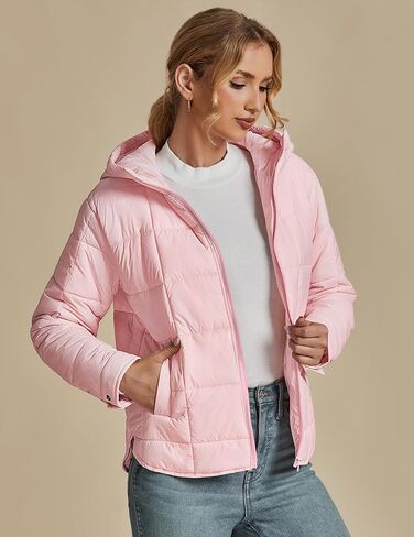luvamia Puffer Jackets for Women Quilted Lightweight Coats Trendy Hooded Zip Up Casual Fall Puffy Jacket Coat Pockets in Saudi Arabia