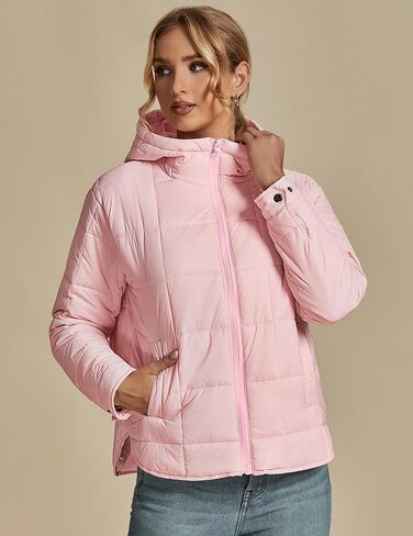 luvamia Puffer Jackets for Women Quilted Lightweight Coats Trendy Hooded Zip Up Casual Fall Puffy Jacket Coat Pockets in Saudi Arabia