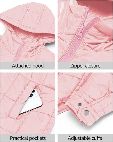 luvamia Puffer Jackets for Women Quilted Lightweight Coats Trendy Hooded Zip Up Casual Fall Puffy Jacket Coat Pockets in Saudi Arabia