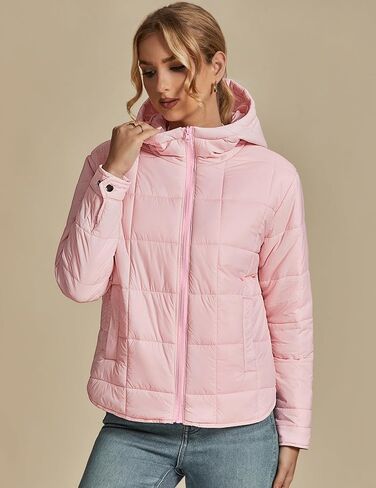 luvamia Puffer Jackets for Women Quilted Lightweight Coats Trendy Hooded Zip Up Casual Fall Puffy Jacket Coat Pockets in Saudi Arabia