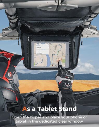 KEMIMOTO X3 Roof Storage Bag, Electric Device Tablet Holder Overhead Bag Compatible with 2017-2024 Can-Am Maverick X3 Max RS DS Turbo R, Black in Saudi Arabia