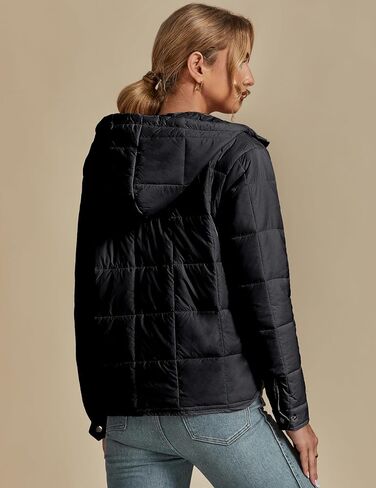 luvamia Puffer Jackets for Women Quilted Lightweight Coats Trendy Hooded Zip Up Casual Fall Puffy Jacket Coat Pockets in Saudi Arabia