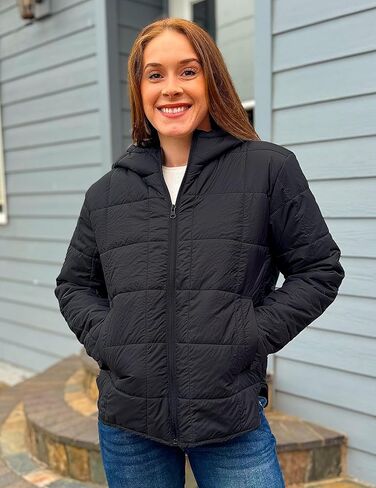 luvamia Puffer Jackets for Women Quilted Lightweight Coats Trendy Hooded Zip Up Casual Fall Puffy Jacket Coat Pockets in Saudi Arabia