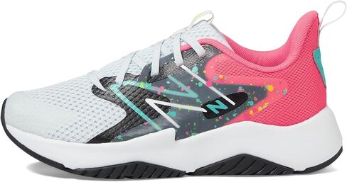 New Balance Rave Run V2 Lace-up Shoe, Quartz Grey/Ultra Pink/Cyber Jade, 5.5 US Unisex Big Kid in Saudi Arabia