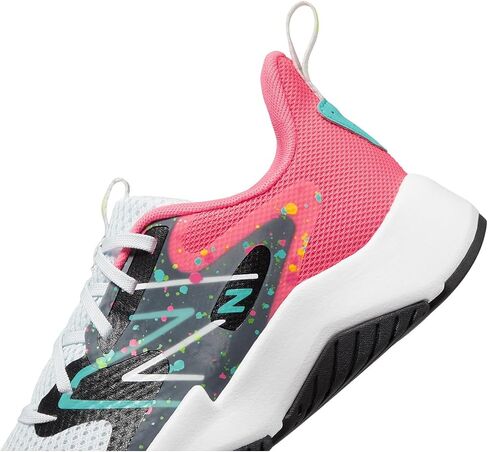 New Balance Rave Run V2 Lace-up Shoe, Quartz Grey/Ultra Pink/Cyber Jade, 5.5 US Unisex Big Kid in Saudi Arabia